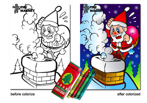 Coloring Magnet (Christmas Style)